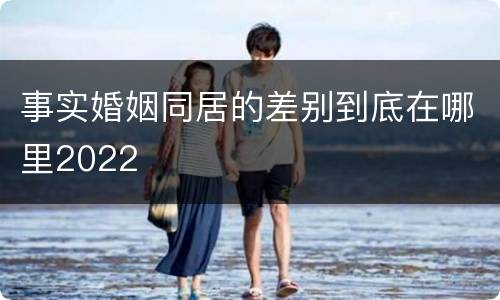 事实婚姻同居的差别到底在哪里2022