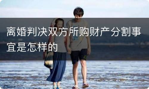 离婚判决双方所购财产分割事宜是怎样的