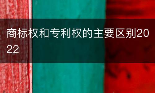 商标权和专利权的主要区别2022