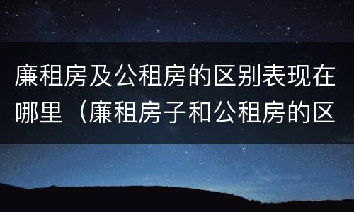 廉租房及公租房的区别表现在哪里（廉租房子和公租房的区别）