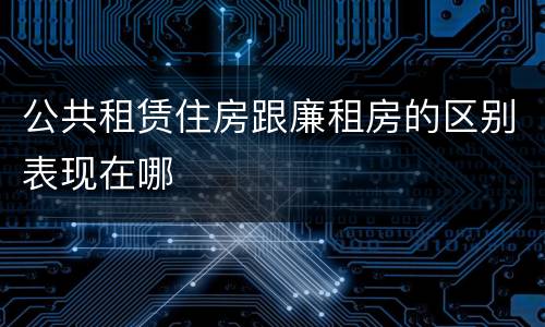 公共租赁住房跟廉租房的区别表现在哪