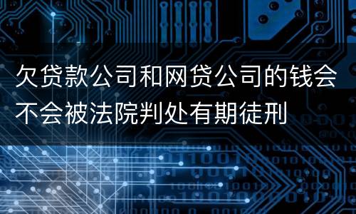 欠贷款公司和网贷公司的钱会不会被法院判处有期徒刑