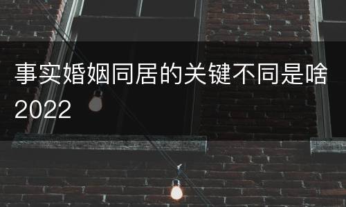 事实婚姻同居的关键不同是啥2022