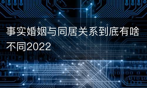 事实婚姻与同居关系到底有啥不同2022