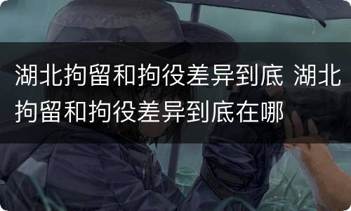 湖北拘留和拘役差异到底 湖北拘留和拘役差异到底在哪