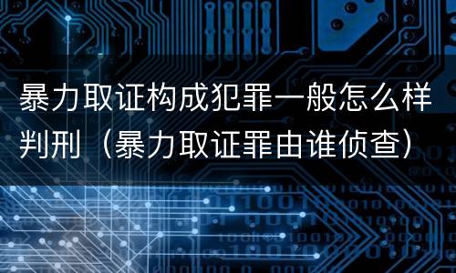 暴力取证构成犯罪一般怎么样判刑（暴力取证罪由谁侦查）