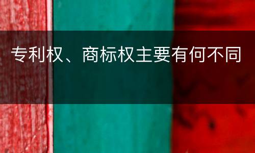 专利权、商标权主要有何不同