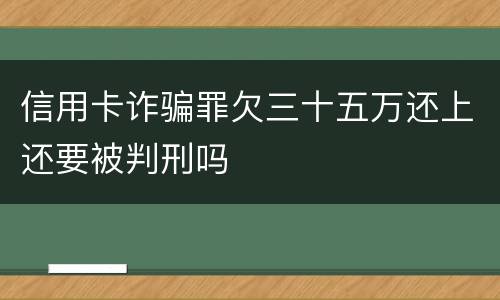 信用卡诈骗罪欠三十五万还上还要被判刑吗