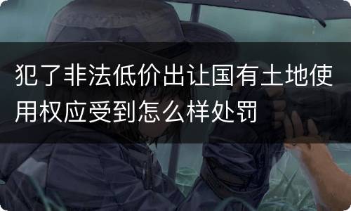 犯了非法低价出让国有土地使用权应受到怎么样处罚