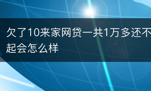 欠了10来家网贷一共1万多还不起会怎么样