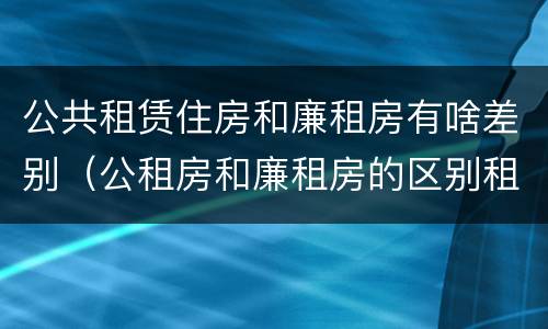 公共租赁住房和廉租房有啥差别（公租房和廉租房的区别租金）