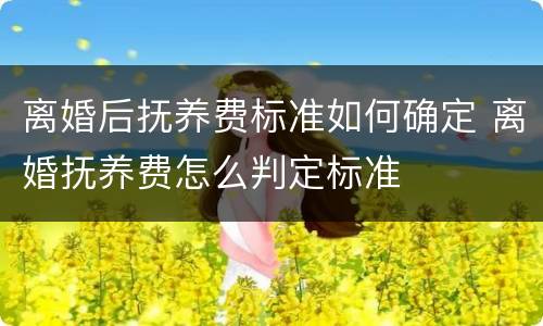 离婚后抚养费标准如何确定 离婚抚养费怎么判定标准