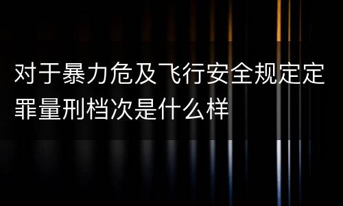 对于暴力危及飞行安全规定定罪量刑档次是什么样