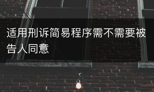 适用刑诉简易程序需不需要被告人同意