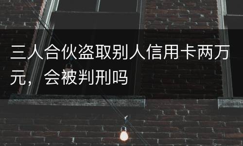 三人合伙盗取别人信用卡两万元，会被判刑吗