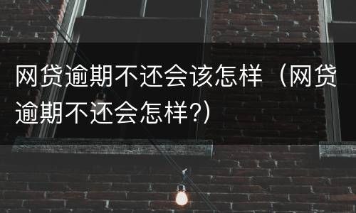 网贷逾期不还会该怎样（网贷逾期不还会怎样?）