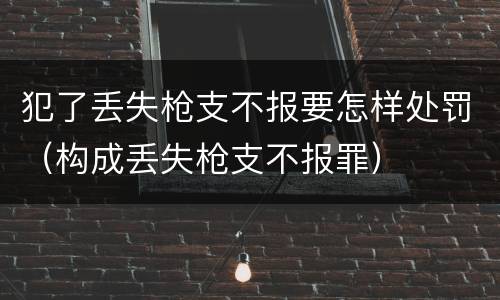 犯了丢失枪支不报要怎样处罚（构成丢失枪支不报罪）