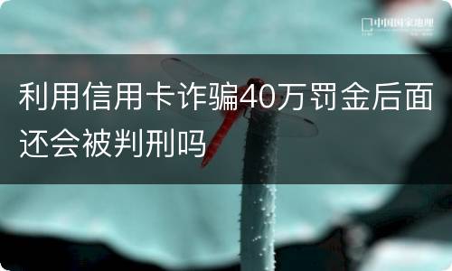 利用信用卡诈骗40万罚金后面还会被判刑吗