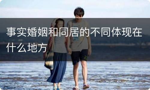 事实婚姻和同居的不同体现在什么地方