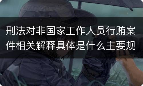 刑法对非国家工作人员行贿案件相关解释具体是什么主要规定