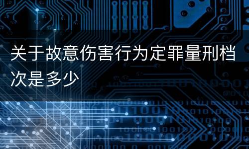 关于故意伤害行为定罪量刑档次是多少