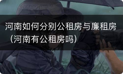 河南如何分别公租房与廉租房（河南有公租房吗）