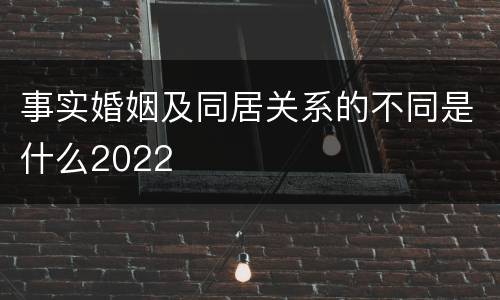 事实婚姻及同居关系的不同是什么2022