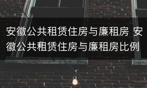 安徽公共租赁住房与廉租房 安徽公共租赁住房与廉租房比例