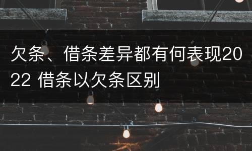 欠条、借条差异都有何表现2022 借条以欠条区别