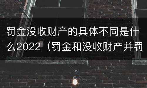 罚金没收财产的具体不同是什么2022（罚金和没收财产并罚的执行顺序）