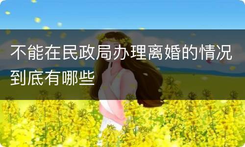 不能在民政局办理离婚的情况到底有哪些