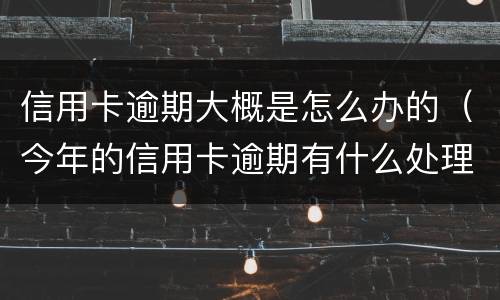 信用卡逾期大概是怎么办的（今年的信用卡逾期有什么处理）