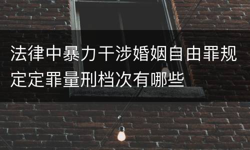 法律中暴力干涉婚姻自由罪规定定罪量刑档次有哪些