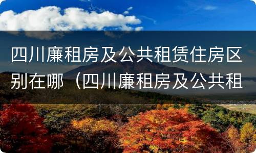 四川廉租房及公共租赁住房区别在哪（四川廉租房及公共租赁住房区别在哪里）