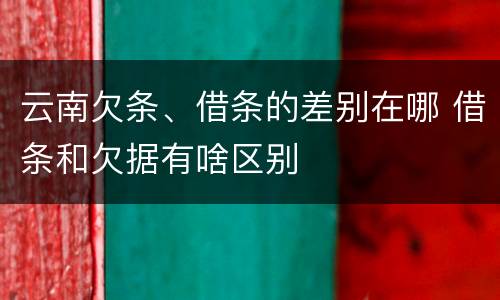 云南欠条、借条的差别在哪 借条和欠据有啥区别