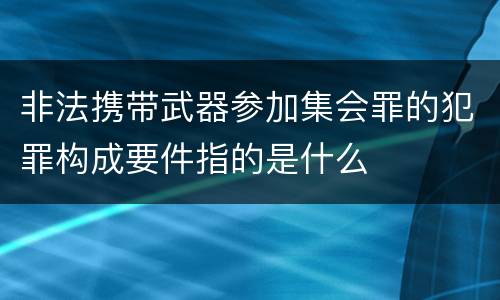 非法携带武器参加集会罪的犯罪构成要件指的是什么