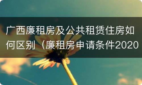 广西廉租房及公共租赁住房如何区别（廉租房申请条件2020广西）