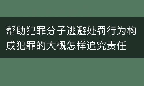 帮助犯罪分子逃避处罚行为构成犯罪的大概怎样追究责任