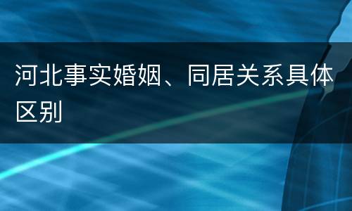 河北事实婚姻、同居关系具体区别