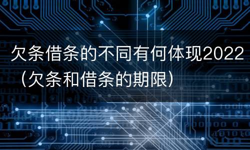 欠条借条的不同有何体现2022（欠条和借条的期限）