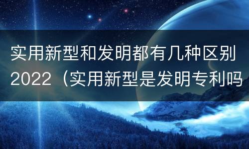 实用新型和发明都有几种区别2022（实用新型是发明专利吗）