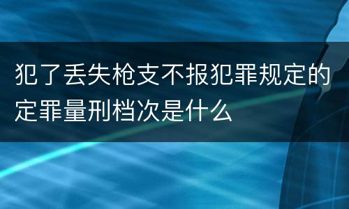 犯了丢失枪支不报犯罪规定的定罪量刑档次是什么