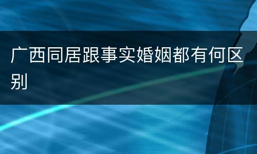 广西同居跟事实婚姻都有何区别