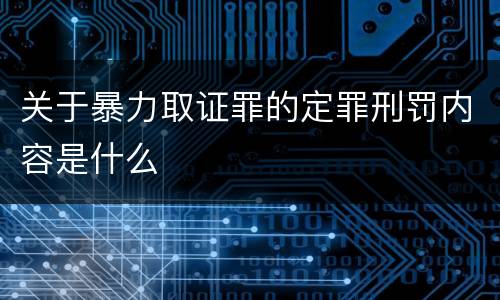 关于暴力取证罪的定罪刑罚内容是什么