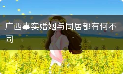 广西事实婚姻与同居都有何不同