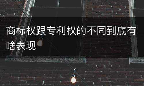 商标权跟专利权的不同到底有啥表现