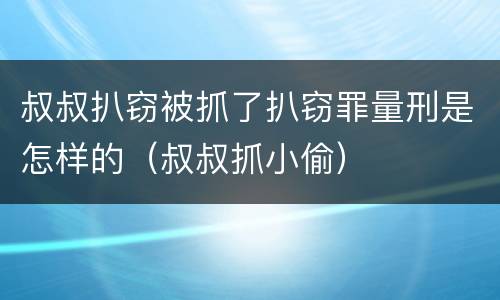 叔叔扒窃被抓了扒窃罪量刑是怎样的（叔叔抓小偷）