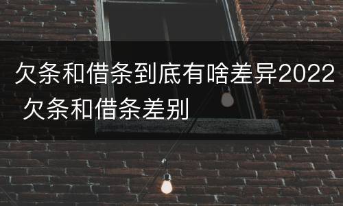 欠条和借条到底有啥差异2022 欠条和借条差别