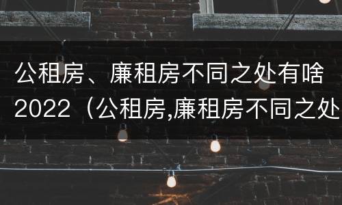 公租房、廉租房不同之处有啥2022（公租房,廉租房不同之处有啥2022年的）