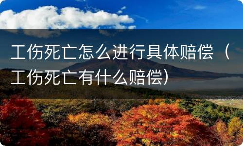 工伤死亡怎么进行具体赔偿（工伤死亡有什么赔偿）